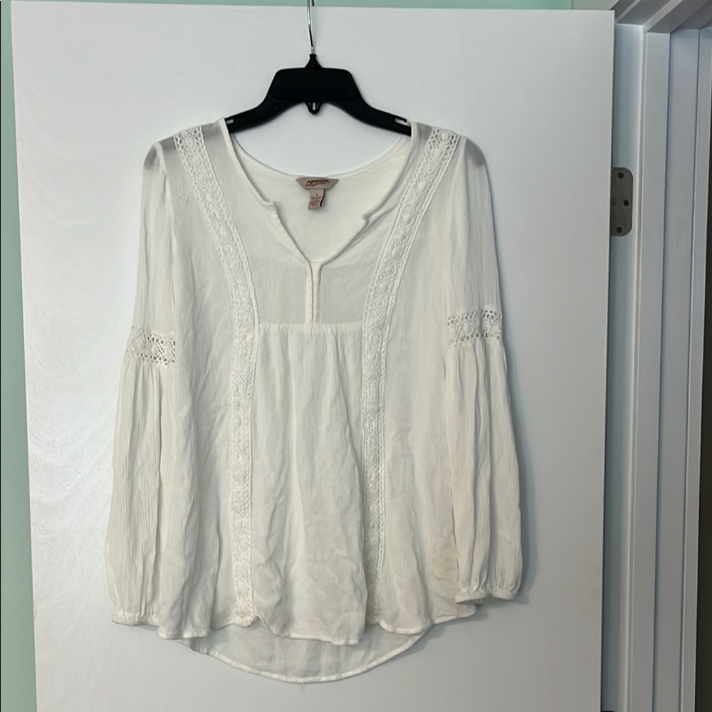 Women's White Boho Top